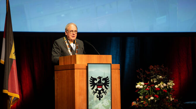 Neujahrsempfang 2026 Reutlingen Stadthalle Thomas Keck Oberbürgermeister Thomas Keck gab beim Neujahrsempfang einen Ausblick auf 2026.