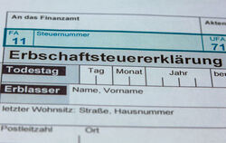 Formular für die Erbschaftsteuererklärung an das Finanzamt.