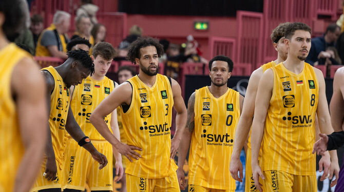 Frust nach Spielende bei den Profis der Tigers Tübingen.