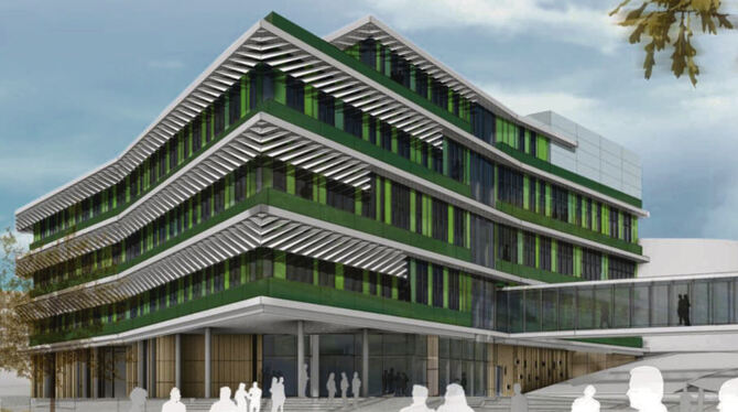 Der Neubau für Pathologie, Humangenetik und Mikrobiologie gegenüber von HNO und Augenklinik soll bis Anfang 2027 fertig sein