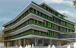 Der Neubau für Pathologie, Humangenetik und Mikrobiologie gegenüber von HNO und Augenklinik soll bis Anfang 2027 fertig sein