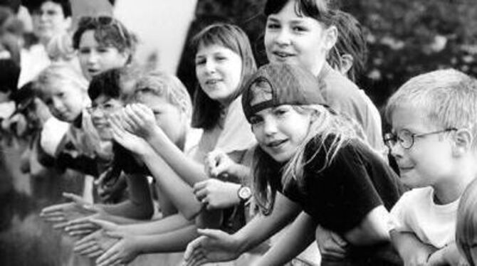 Anfeuern gehört beim Kreisfinale in Pliezhausen unbedingt dazu. Am Dienstag fällt der Startschuss. Rund 2 500 Schüler kämpfen mit.
GEA-ARCHIVFOTO: PACHER