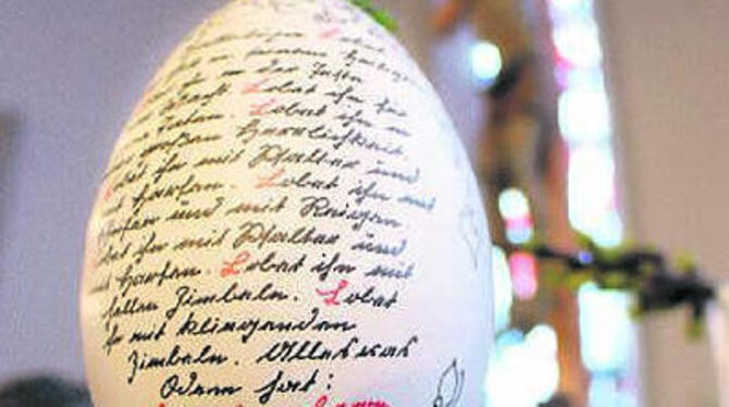 Vollendete Form, perfekt und schön veredelt: ein Dapfener »Brauchtumsei«.
FOTO: FINK Vollendete Form, perfekt und schön veredelt: ein Dapfener »Brauchtumsei«.
FOTO: FINK