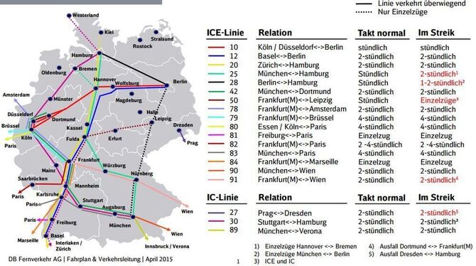 Den ganzen Ersatzfahrplan für den Bahn-Fernverkehr gibt's am Ende des Artikels zum downloaden. FOTO: BAHN