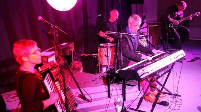 Tommy Mammel (am Piano) und sein Trio hatten in Pliezhausen mit »Songs für ein Leben in Color« ihren Auftritt.  FOTO: KOZJEK