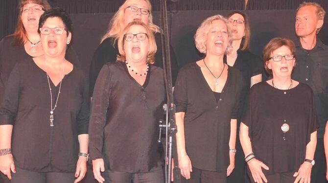 Im Bürgerhaus in Dettingen: Vocal Affair bot gleich an zwei Terminen einen Querschnitt aus 25 Jahren Chorgeschichte. FOTO: MARA