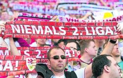 Unerschütterlicher Glaube an den Klassenerhalt: Die Fans des VfB Stuttgart zeigen oft mehr Einsatz als die Spieler. FOTO: DPA