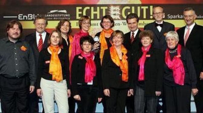 &raquo;Echt gut&laquo;: Das Team der Citykirche Reutlingen - vorn von links Gerd-Jakob Giess, Annette Lorrösch, Ulrike Neher-Die