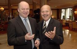 Der alte (links) und der neue Präsident des Europäischen Zeitungsverlegerverbands, Per Lyngby und Valdo Lehari jun. FOTO: DAVID 