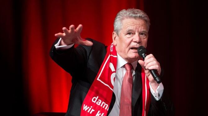 Bundespräsident Joachim Gauck auf dem Kirchentag.