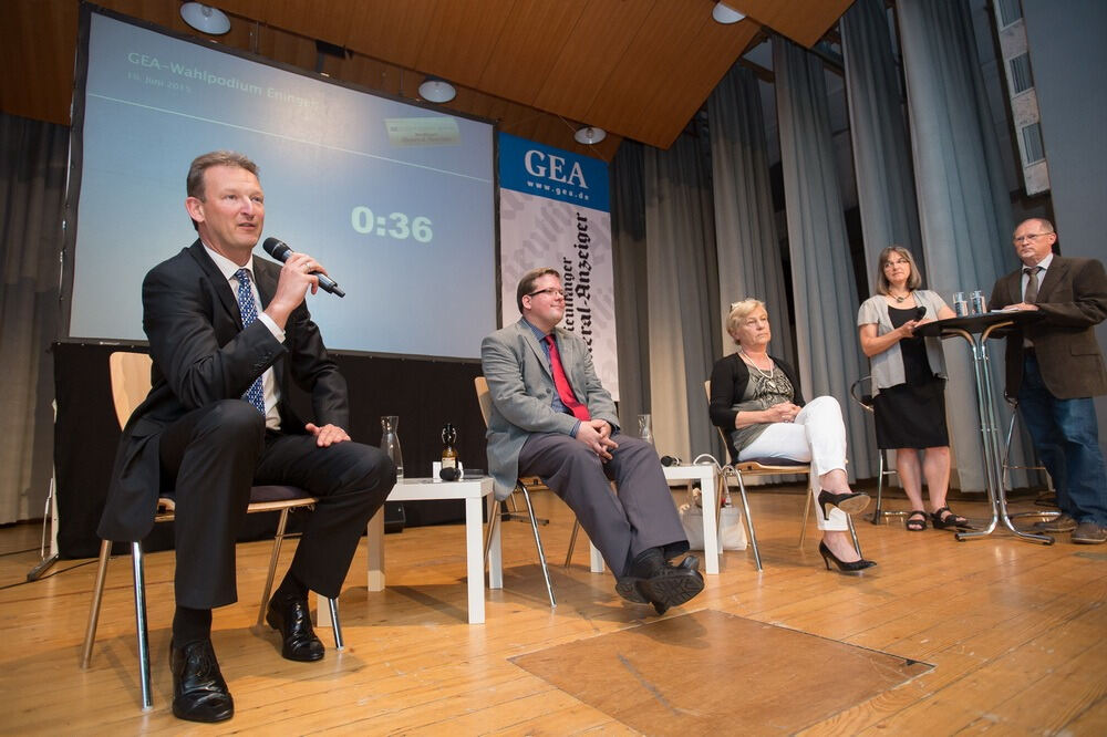 GEA-Wahlpodium Bürgermeisterwahl Eningen 2015