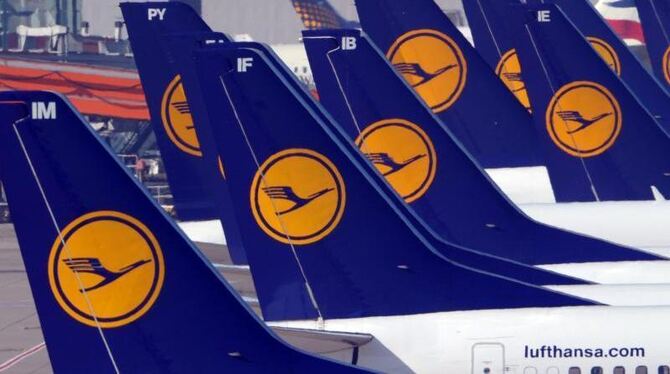 Lufthansa-Maschinen in Düsseldorf.