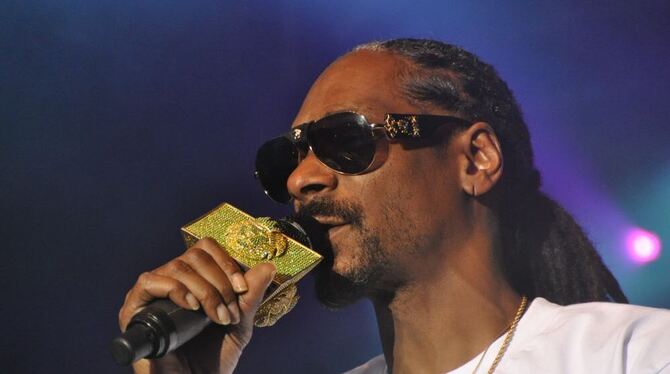 Snoop Dogg bei seinem Kurzauftritt in Stuttgart. Foto: Kappel