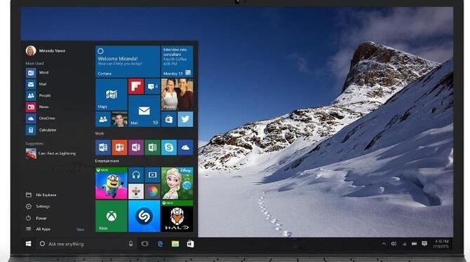 Mit Windows 10 kehrt das beliebte Start-Menü von Windows 7 in einer erweiterten Version wieder zurück. Foto: Microsoft