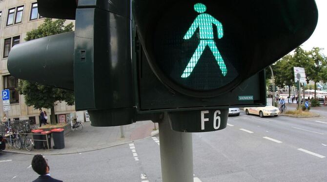 Eine Fußgängerampel.
