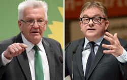 Die Bildkombo zeigt den baden-württembergische Ministerpräsident Winfried Kretschmann (links, Bündnis 90 / Die Grünen) und Guido