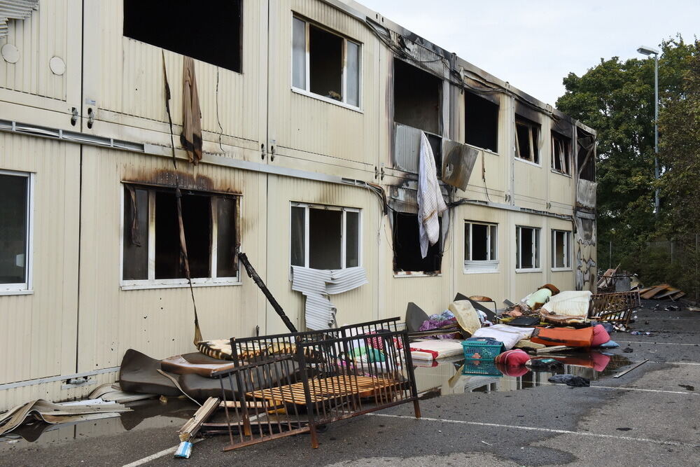 Flüchtlingsheim in Rottenburg in Flammen