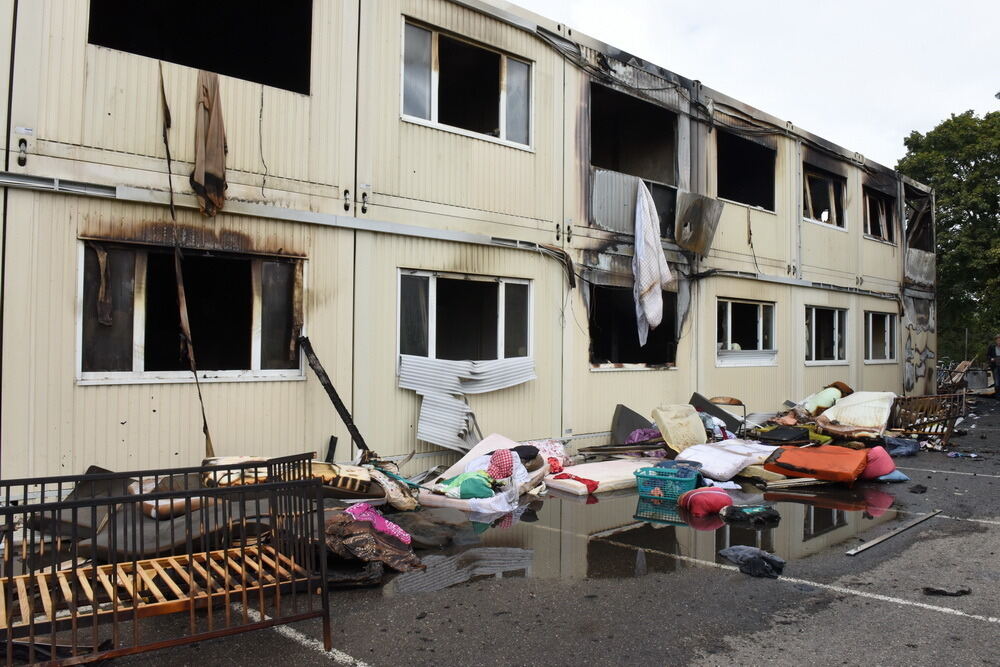 Flüchtlingsheim in Rottenburg in Flammen
