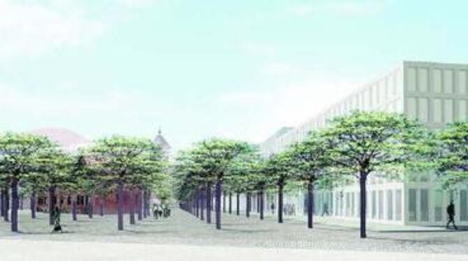 Entwurf der neuen Stadthalle und des Bürgerparks. GEA-REPRO