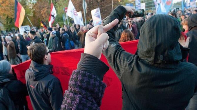 Vor zwei Wochen trafen zuletzt AfD-Demonstranten und -Gegner in Berlin zusammen. Foto: Klaus-Dietmar Gabbert