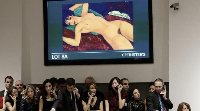 Amedeo Modiglianis »Nu couche« in der Auktion. Foto: Peter Foley