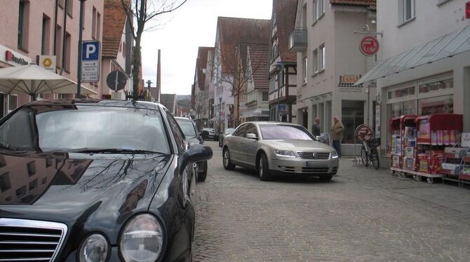 Trotz Baustelle ist die innere Reutlinger Straße in Metzingen weiterhin mit dem Auto zu erreichen. Die schlimmsten Befürchtungen