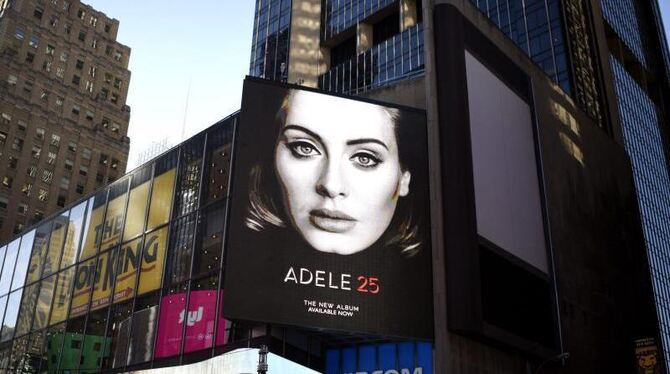 Werbung für Adeles neues Album in New York. Foto: Justin Lane