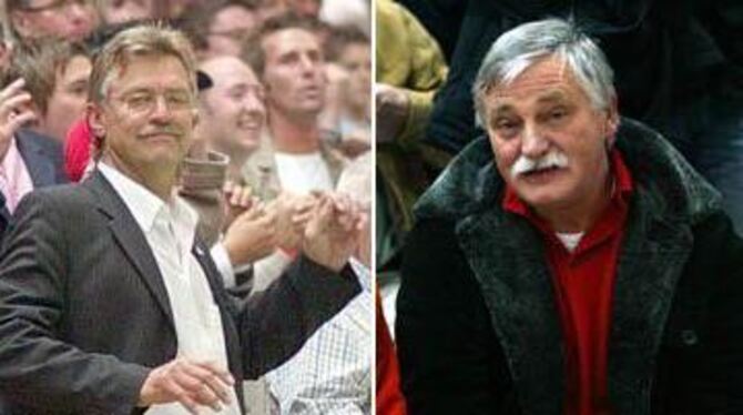 Die großen alten deutschen Handball-Recken auch aus den ruhmreichen Zeiten des TV Großwallstadt: Kurt Klühspies (links) und Torh