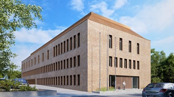 Ende 2017 soll der elf Millionen teure Erweiterungsbau für das Polizeipräsidium Reutlingen fertig sein. FOTO: AGN LUDWIGSBURG GM