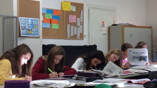 Der GEA war fünf Wochen lang Unterrichtsmaterial im Klassenzimmer der 8f. FOTO: ZMS