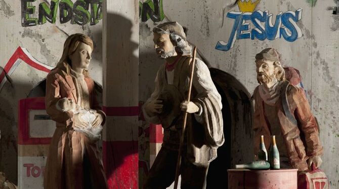 Ausstellung »Jesus an der Tankstelle« im Museum für Alltagskultur in Schloss Waldenbuch.  FOTO: MUSEUM