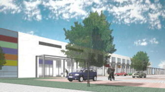 Flanieren und Einkaufen unter Arkaden: Im neuen Fachmarktzentrum in Münsingen soll dies vom neuen Jahr an möglich sein. GEA-FOTO