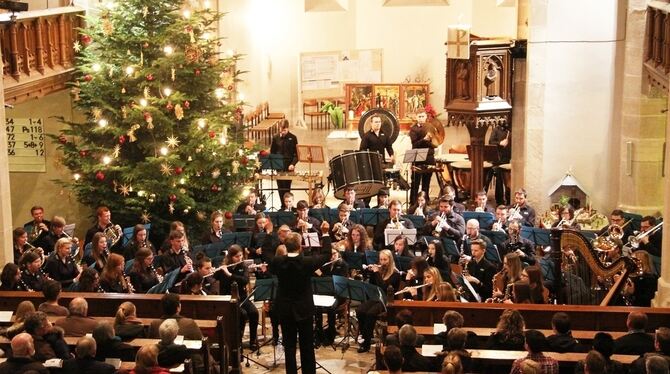 Ein brillantes Konzert bot das Verbandsjugend-Blasorchester Neckar-Alb in der Dettinger Stiftskirche.   FOTO: KOZJEK