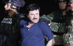 "El Chapo" wird zu einem Hubschrauber der Armee gebracht. Foto: Jose Mendez