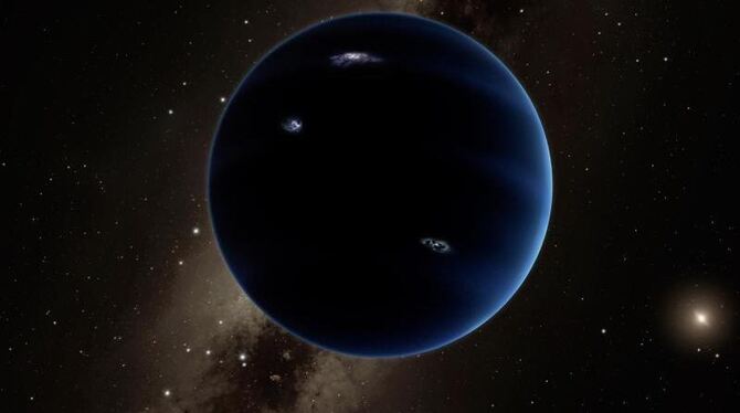 Der angeblich entdeckte neunte Planet in unserem Sonnensystem, hier eine computergenerierte Darstellung, soll etwa zehnmal so
