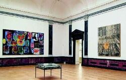 Der Festsaal gehört dem deutschen Neoexpressionismus mit Anselm Kiefers &raquo;Glaube, Hoffnung, Liebe&laquo; von 1973 (rechts) 