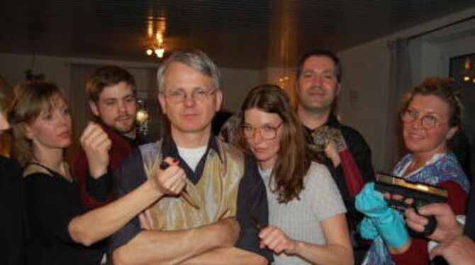 Die Darsteller (von links): die Ehefrau (Barbara Stern), der Kellermeister (Alexander Grässle), der Gutsbesitzer (Christoph Ster