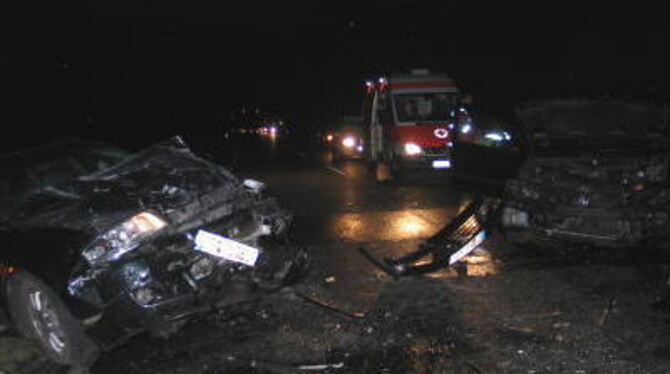 Schwerer Unfall gestern Abend bei Offenhausen: Zwei Frauen starben. GEA-FOTO: PS