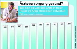 In den vergangenen Jahren ist die Zahl der Ärzte in Reutlingen nahezu konstant geblieben. GRAFIK: ZDS WEINSTADT
