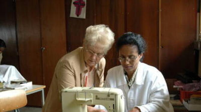Um die Ausbildung von Näherinnen in der äthiopischen Hauptstadt Addis Abeba kümmerte sich Erna Kuhn bei ihrem vergangenen Aufent