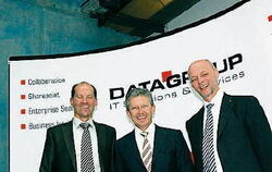 Die Datagroup-Vorstandsmitglieder von links: Roland Bihler, Hans-Hermann Schaber und Andreas Holm.	
ARCHIVFOTO: PFISTERER