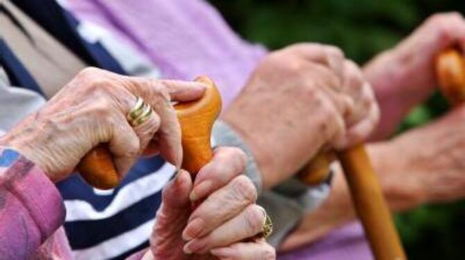 Senioren ruhen sich auf einer Parkbank aus. Viele Menschen haben Angst, im Alter ein Pflegefall zu werden.
FOTO: DPA
