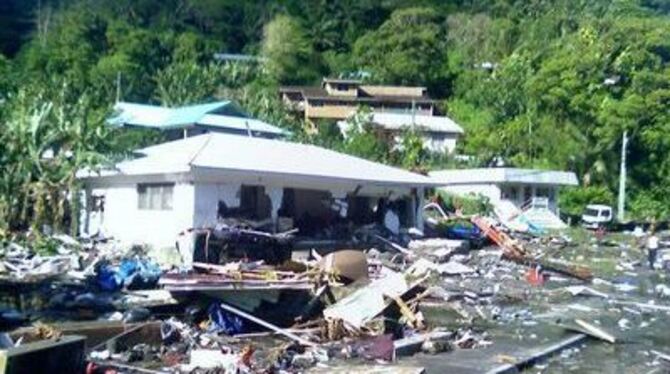 Ort der Zerstörung: Der Tsunami hat vor Samoa verheerende Schäden angerichtet.
FOTO: DPA