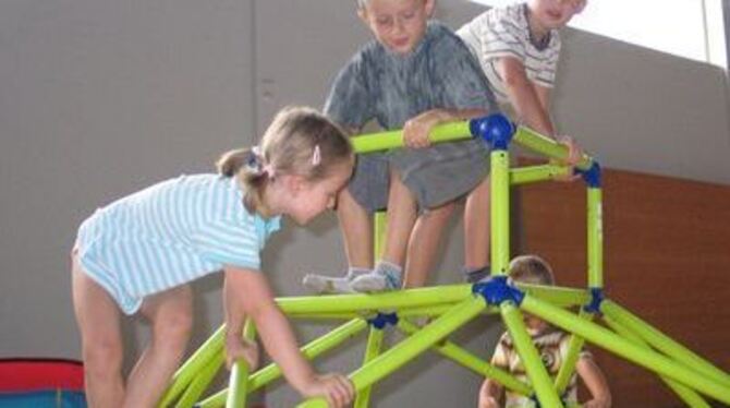 Wie die Äffchen im Dschungel: Schwörer bietet seinen Mitarbeitern Kinderbetreuung in der Ferienzeit an. 
GEA-FOTO: PS