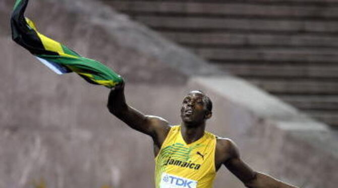 In 41 Schritten zu Gold und Weltrekord: Usain Bolt.  FOTO: DPA