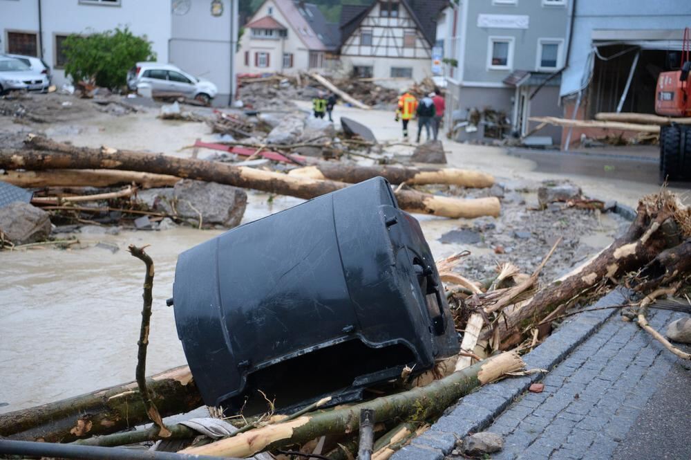 Schwere Unwetter im Land Braunsbach Schwäbisch Gmünd