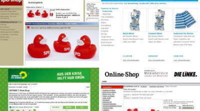Kreativität im Netz: Ein Blick auf die Internet-Seiten der Parteien.  FOTOS: DPA
