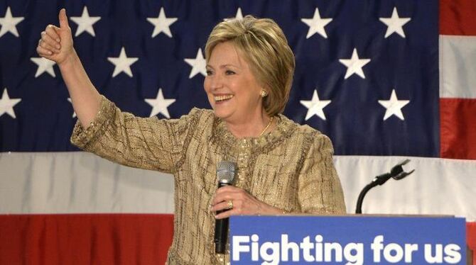 US-Demokratin Hillary Clinton ist fast am Ziel. Foto: Mike Nelson/Archiv