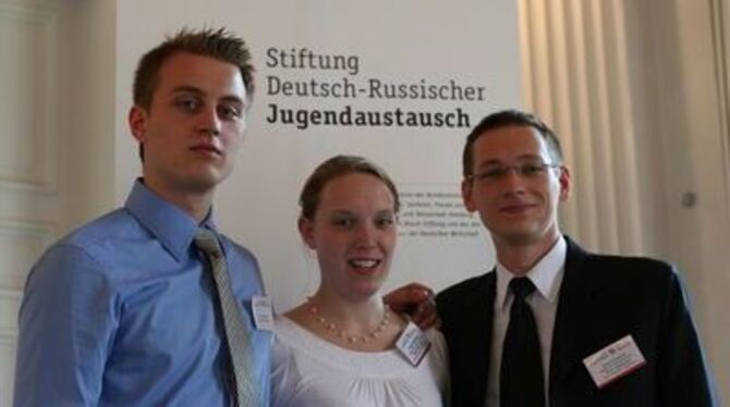 Sie nahmen beim Treffen des deutsch-russischen Jugendparlaments kein Blatt vor den Mund: Philipp Lottholz, Theresa Mühleisen und