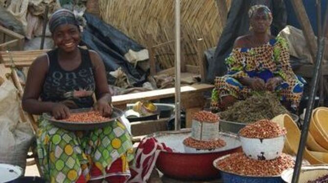 Hier schlägt das Herz des Handelslebens: Impressionen vom wuseligen Markt in Bouaké.
FOTO: PR